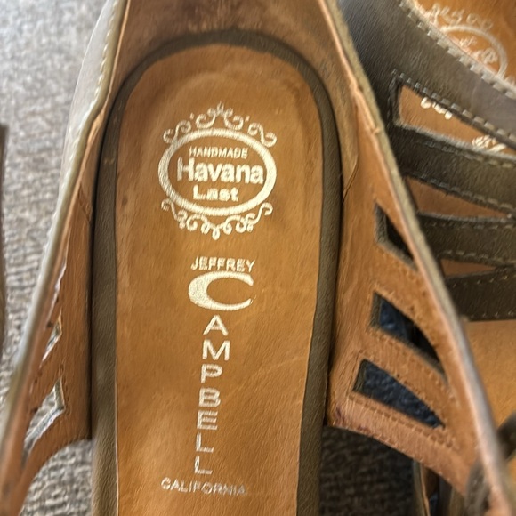 Jeffrey Campbell Leather
Wedge Peep Toe Sandals Ankle
Lace Up Closure Size 9 - Picture 10 of 10